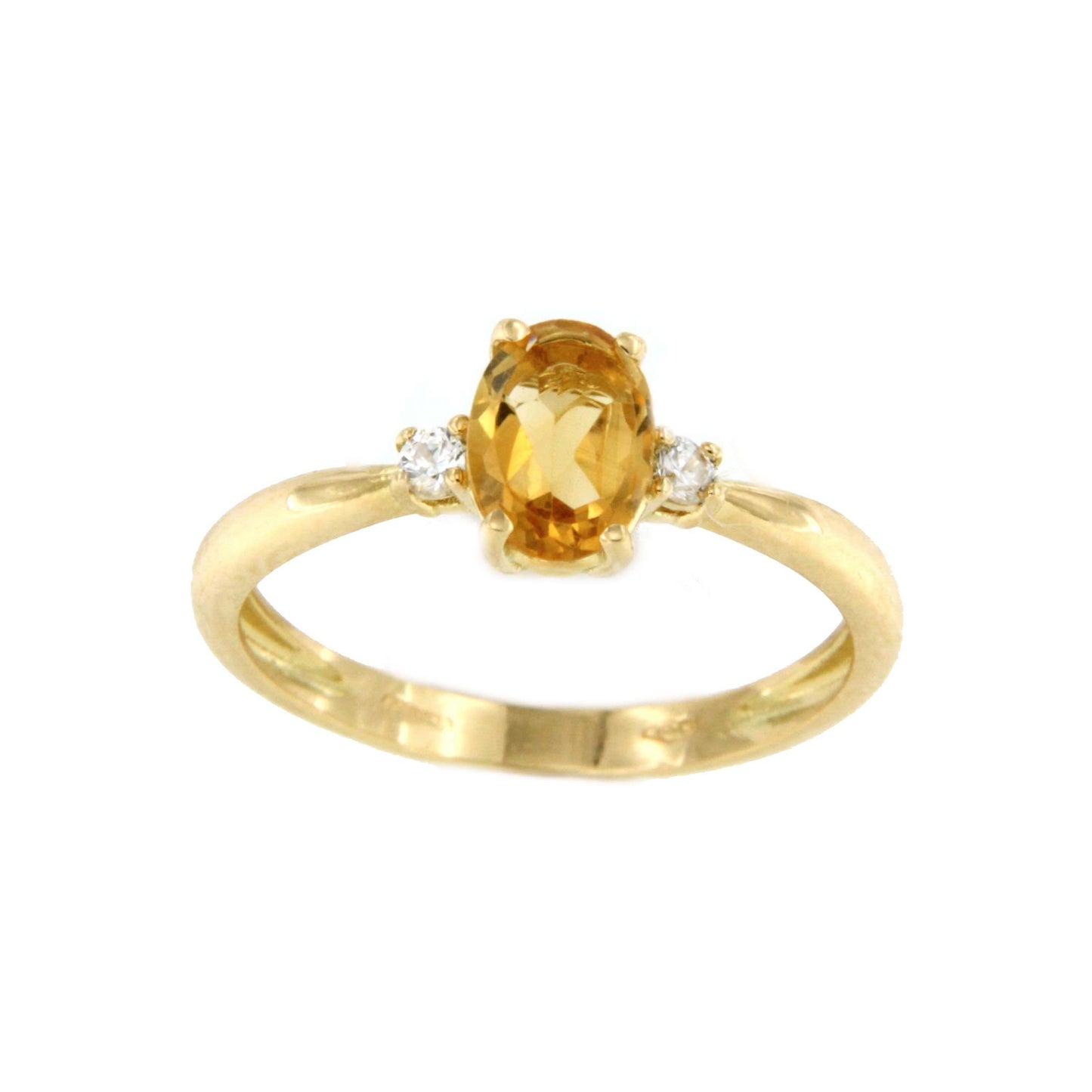 GASTON ring in 18-karat yellow gold with cubic zirconia and semi-precious stone