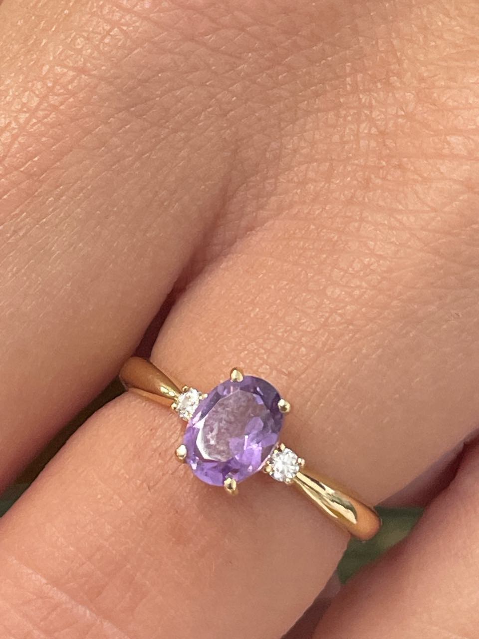 GASTON ring in 18-karat yellow gold with cubic zirconia and semi-precious stone