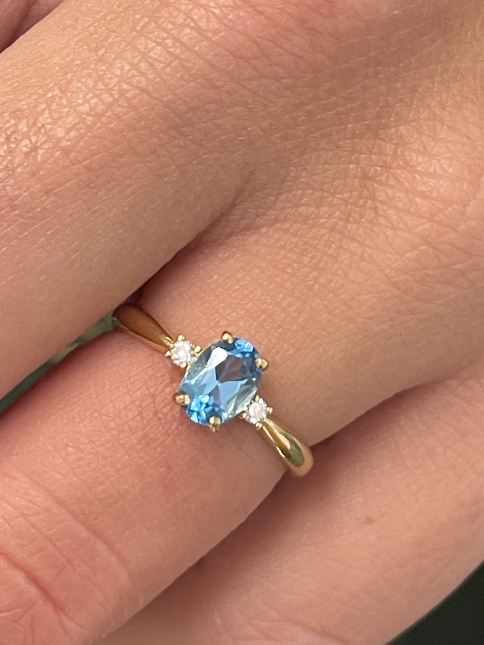 GASTON ring in 18-karat yellow gold with cubic zirconia and semi-precious stone