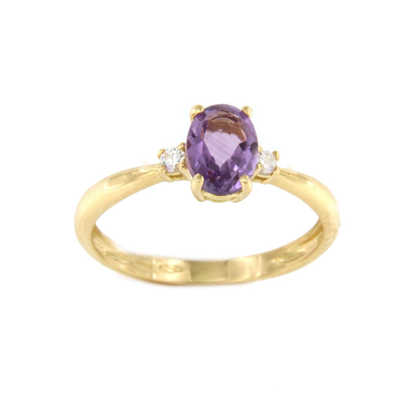 GASTON ring in 18-karat yellow gold with cubic zirconia and semi-precious stone