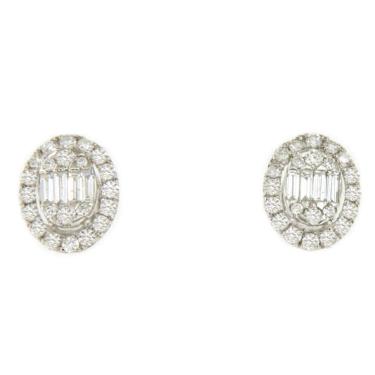 MOUSE earring in 18k white gold with diamonds and baguettes