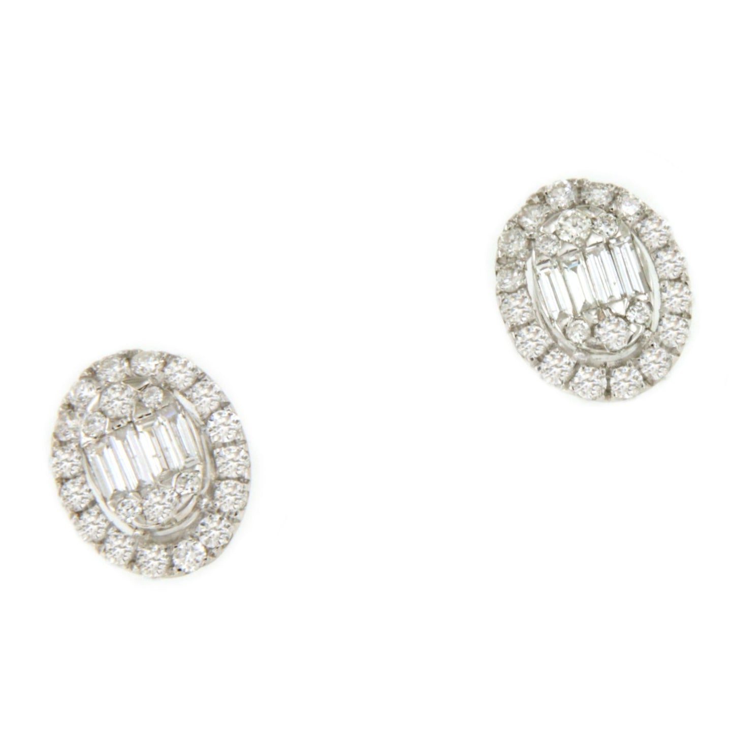 MOUSE earring in 18k white gold with diamonds and baguettes