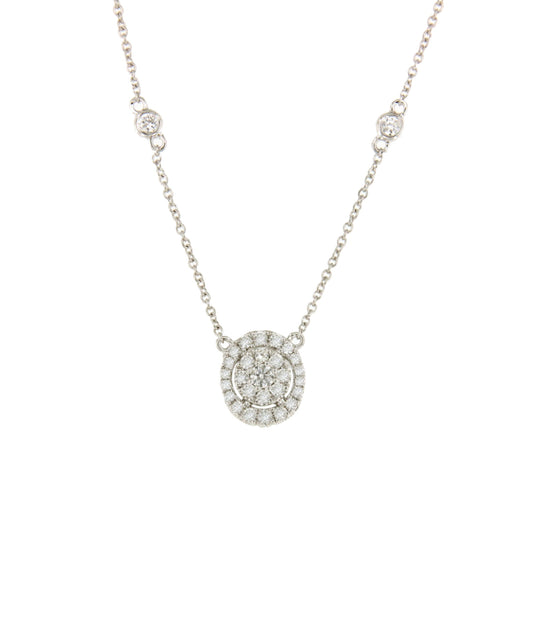 Rayito choker with 18k white gold pendant and diamonds