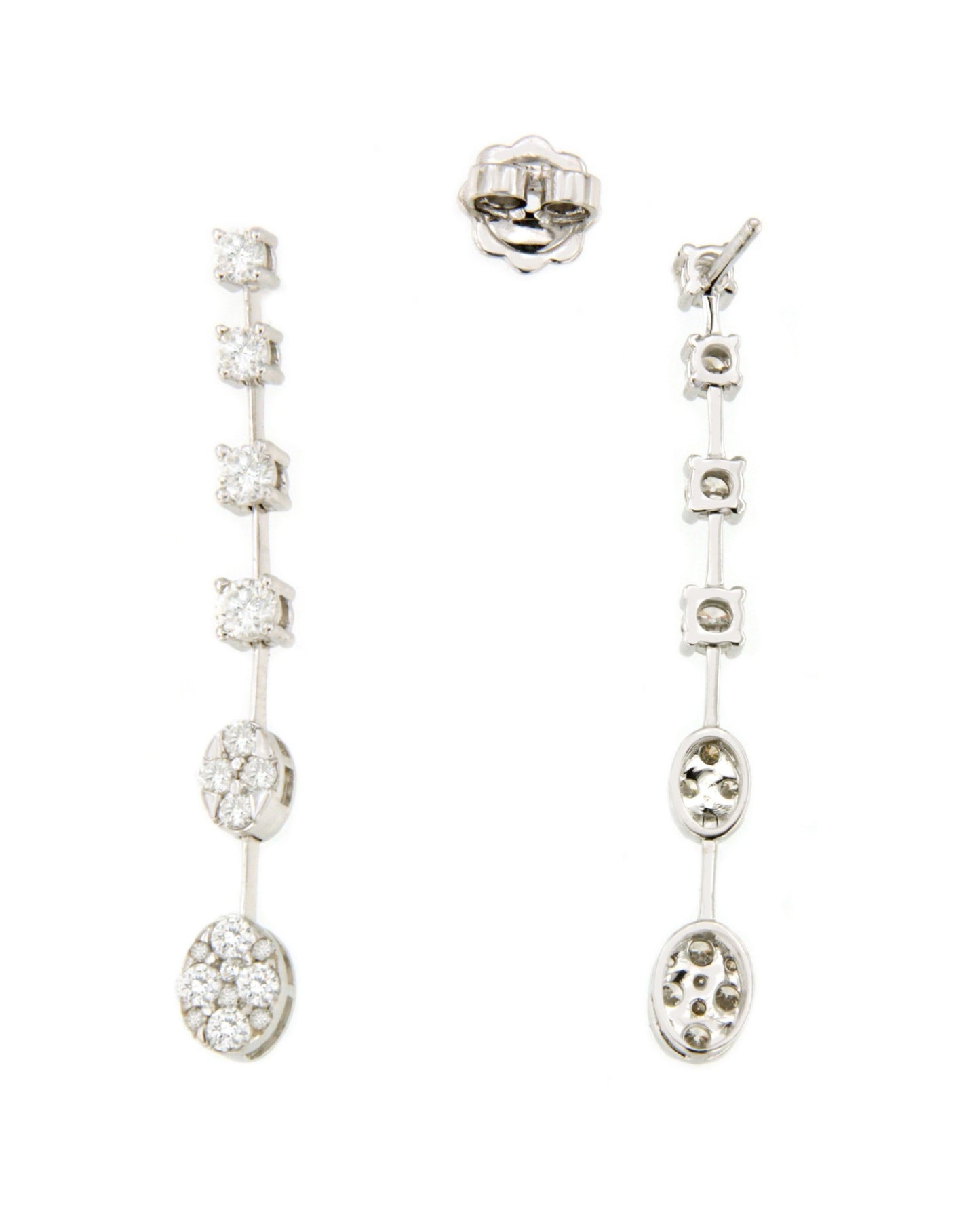 Long GAP earrings in 18-karat white gold with diamonds