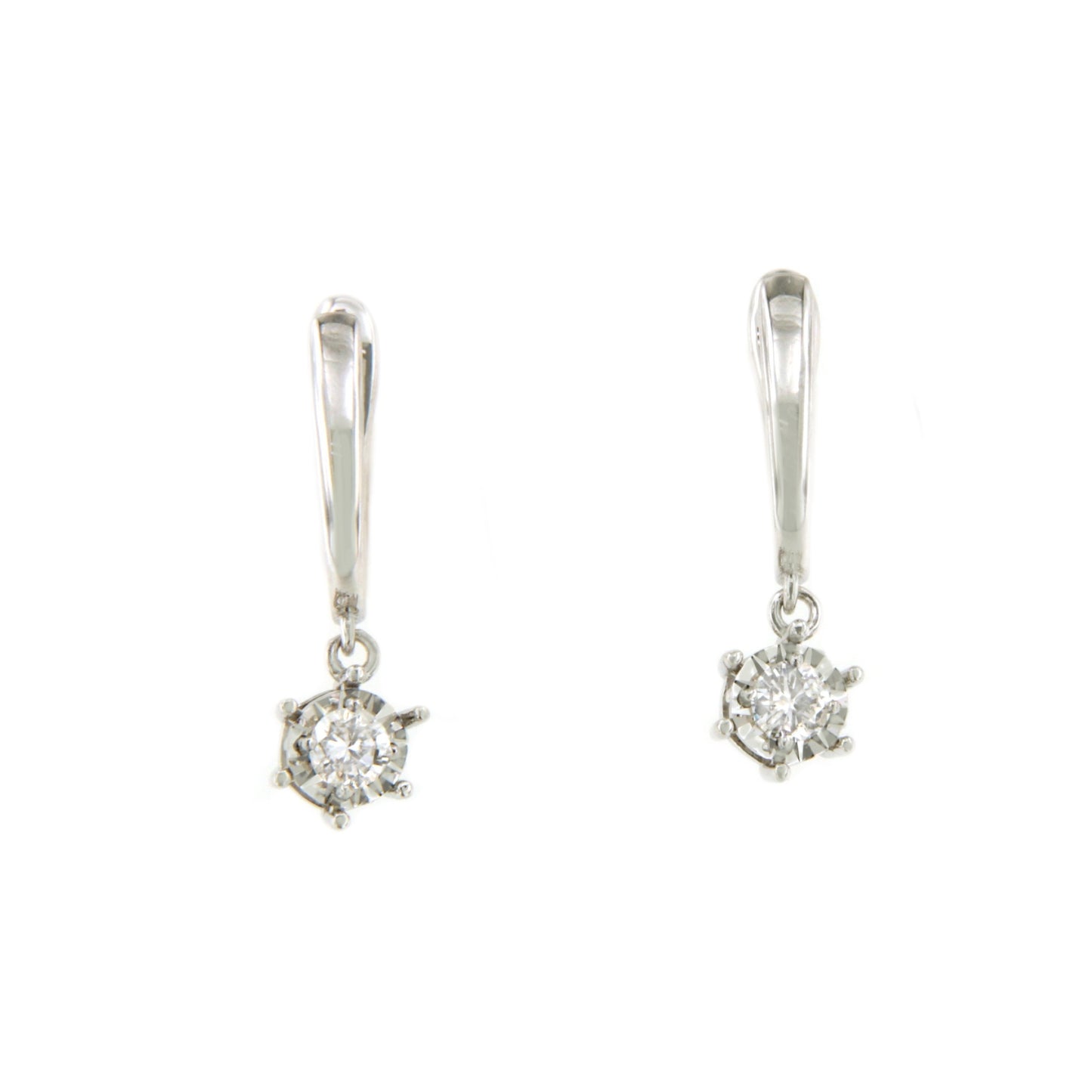 BOURGES pendant earrings with diamond hoops in 18k white gold