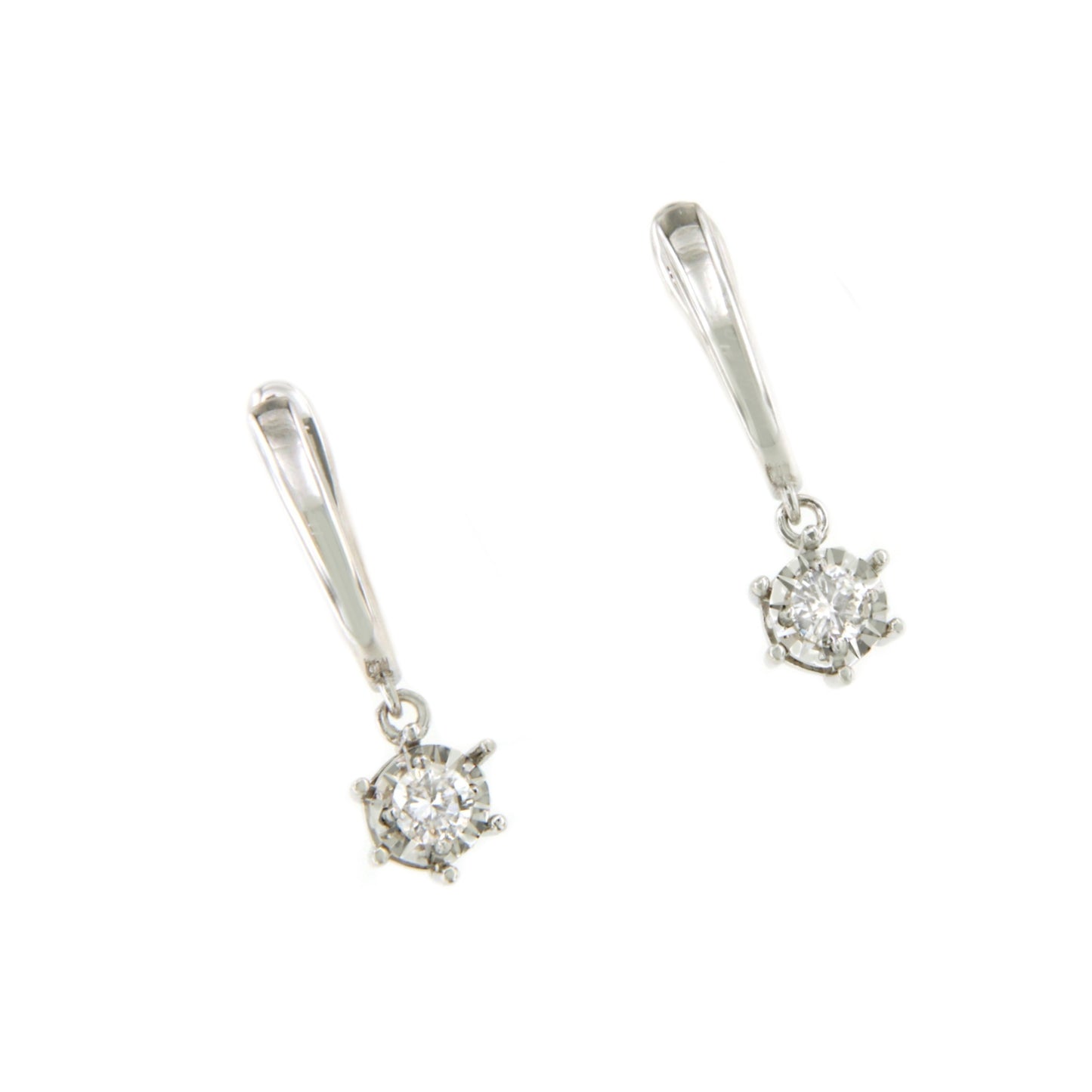 BOURGES pendant earrings with diamond hoops in 18k white gold