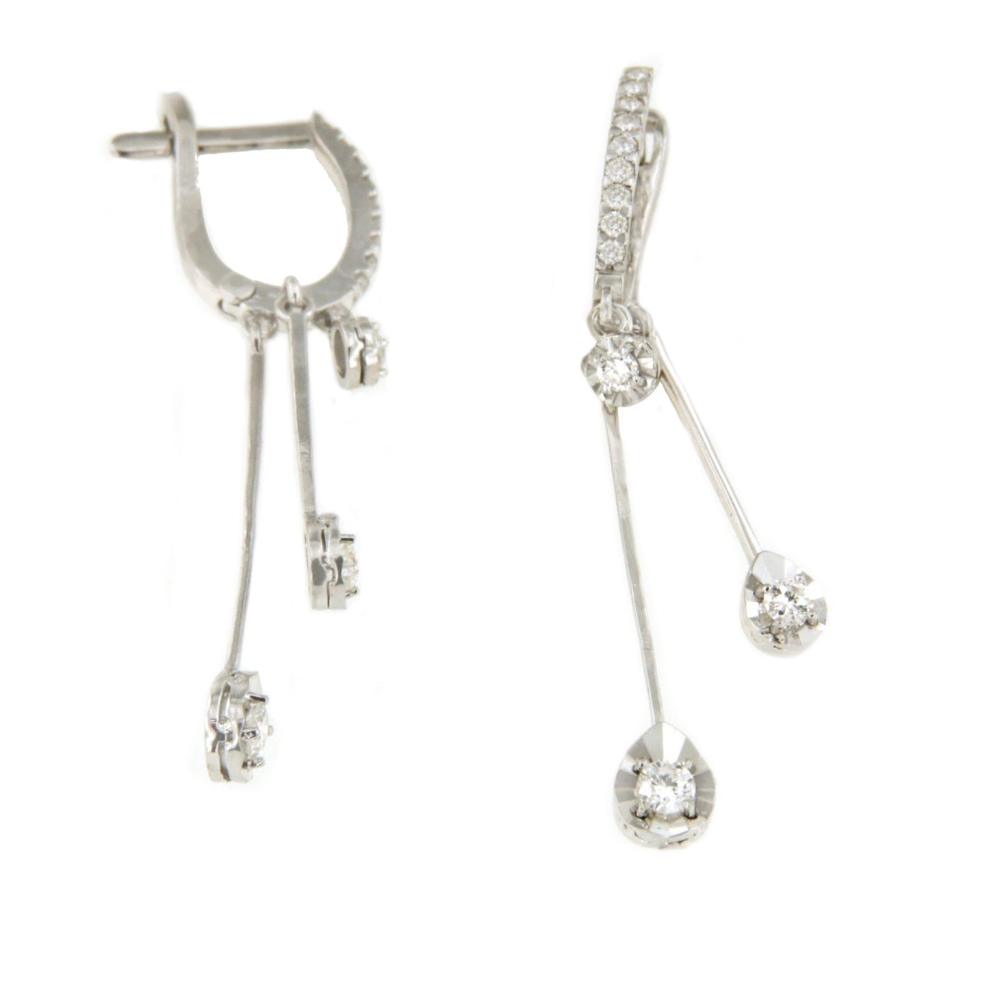 NANCY earring in 18k white gold with diamonds.