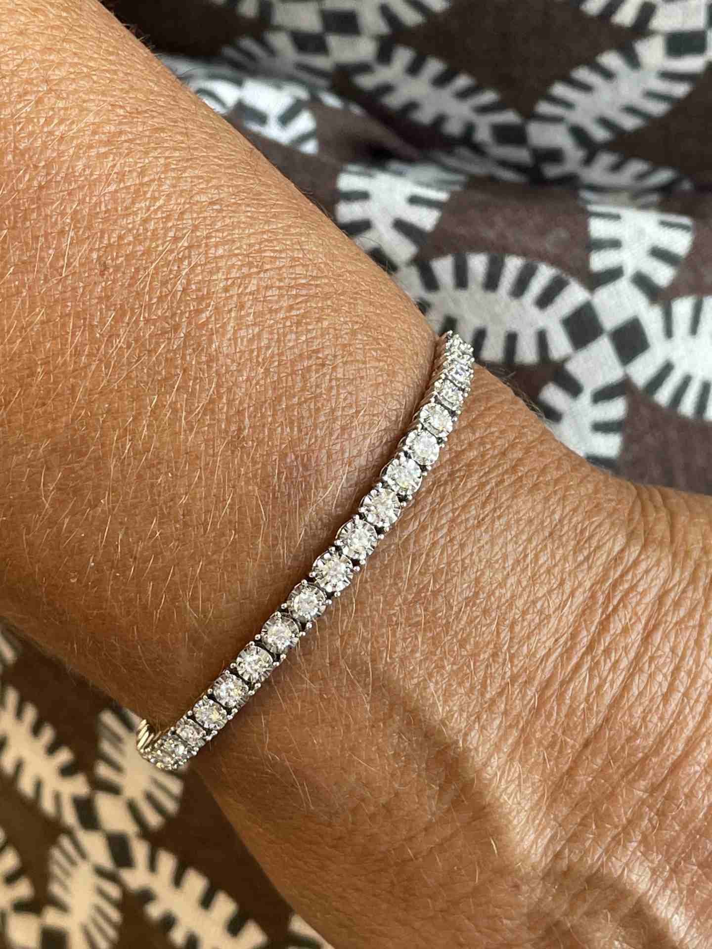 Pulsera TARBES riviere ajustable de brillantes en oro blanco 18 ktes.