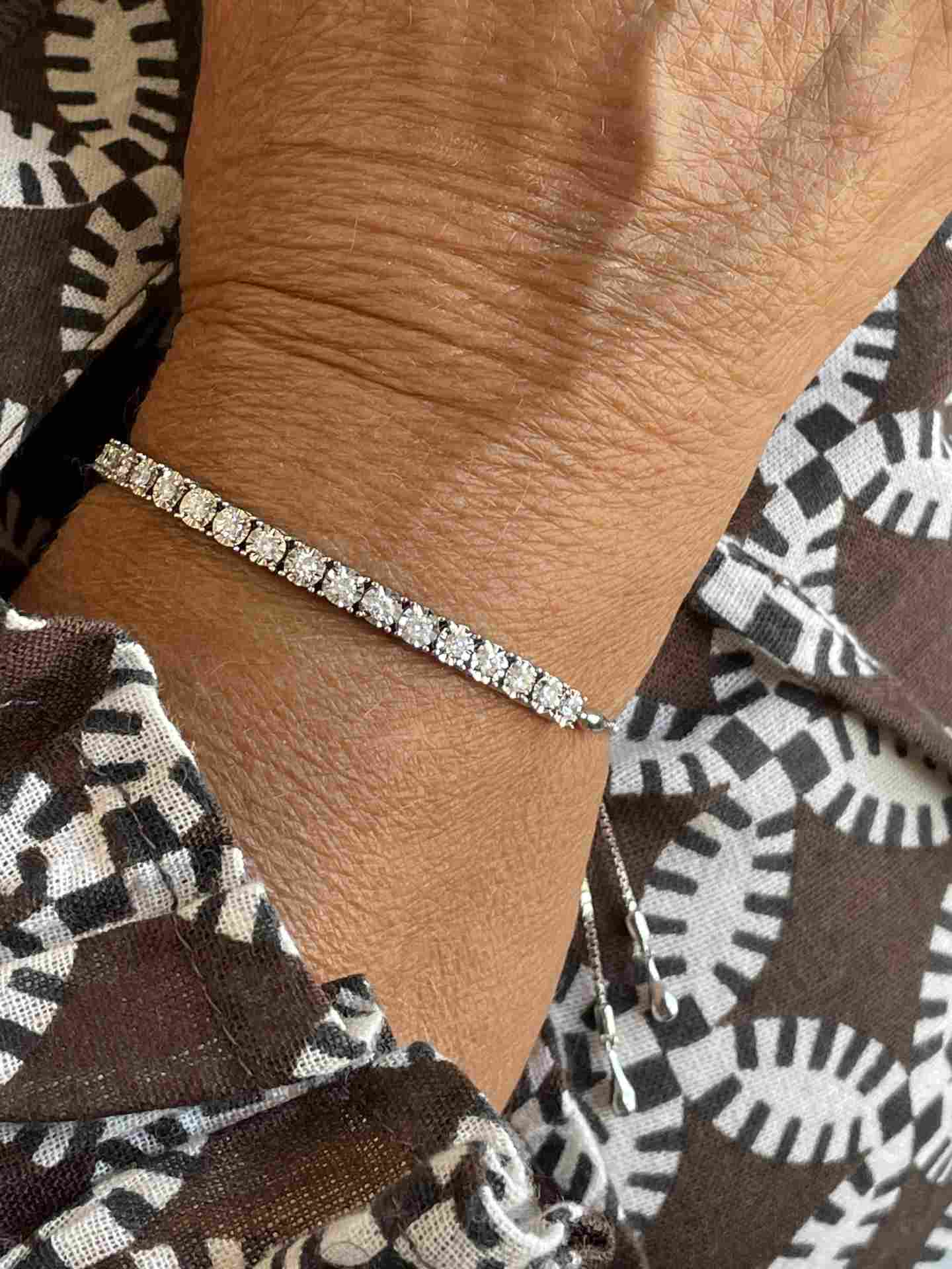 Pulsera TARBES riviere ajustable de brillantes en oro blanco 18 ktes.