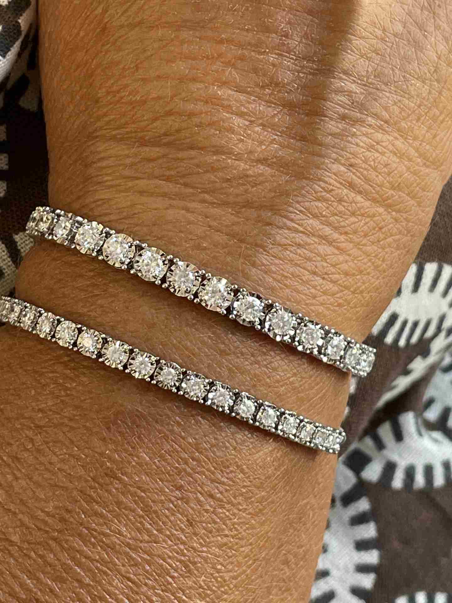 Pulsera TARBES riviere ajustable de brillantes en oro blanco 18 ktes.