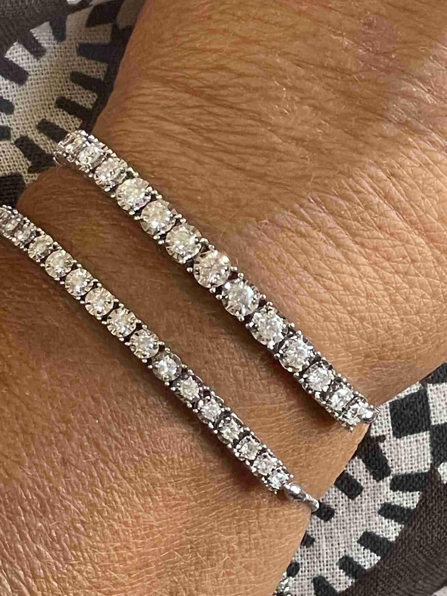 Pulsera TARBES riviere ajustable de brillantes en oro blanco 18 ktes.