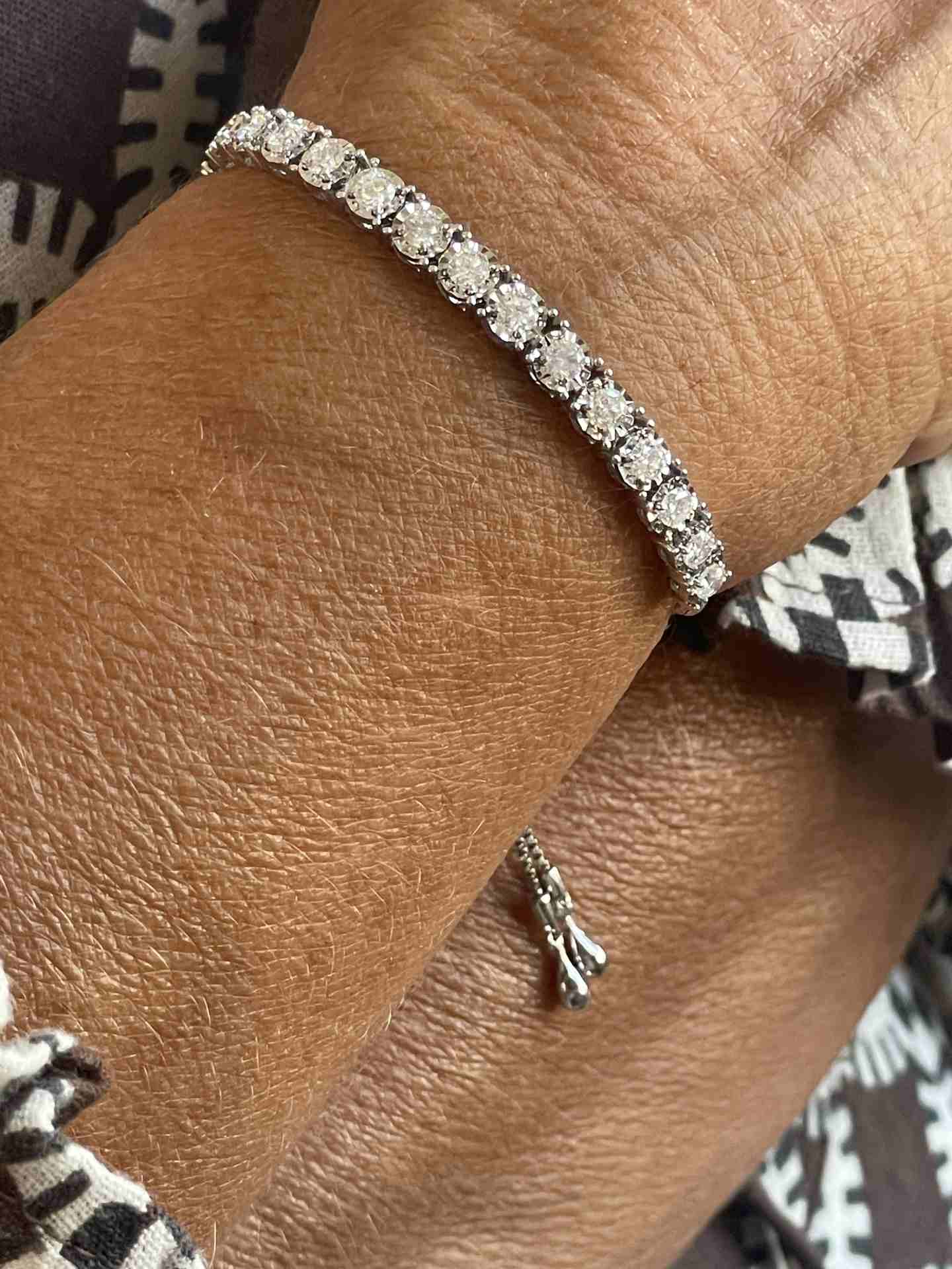 Pulsera TARBES riviere ajustable de brillantes en oro blanco 18 ktes.