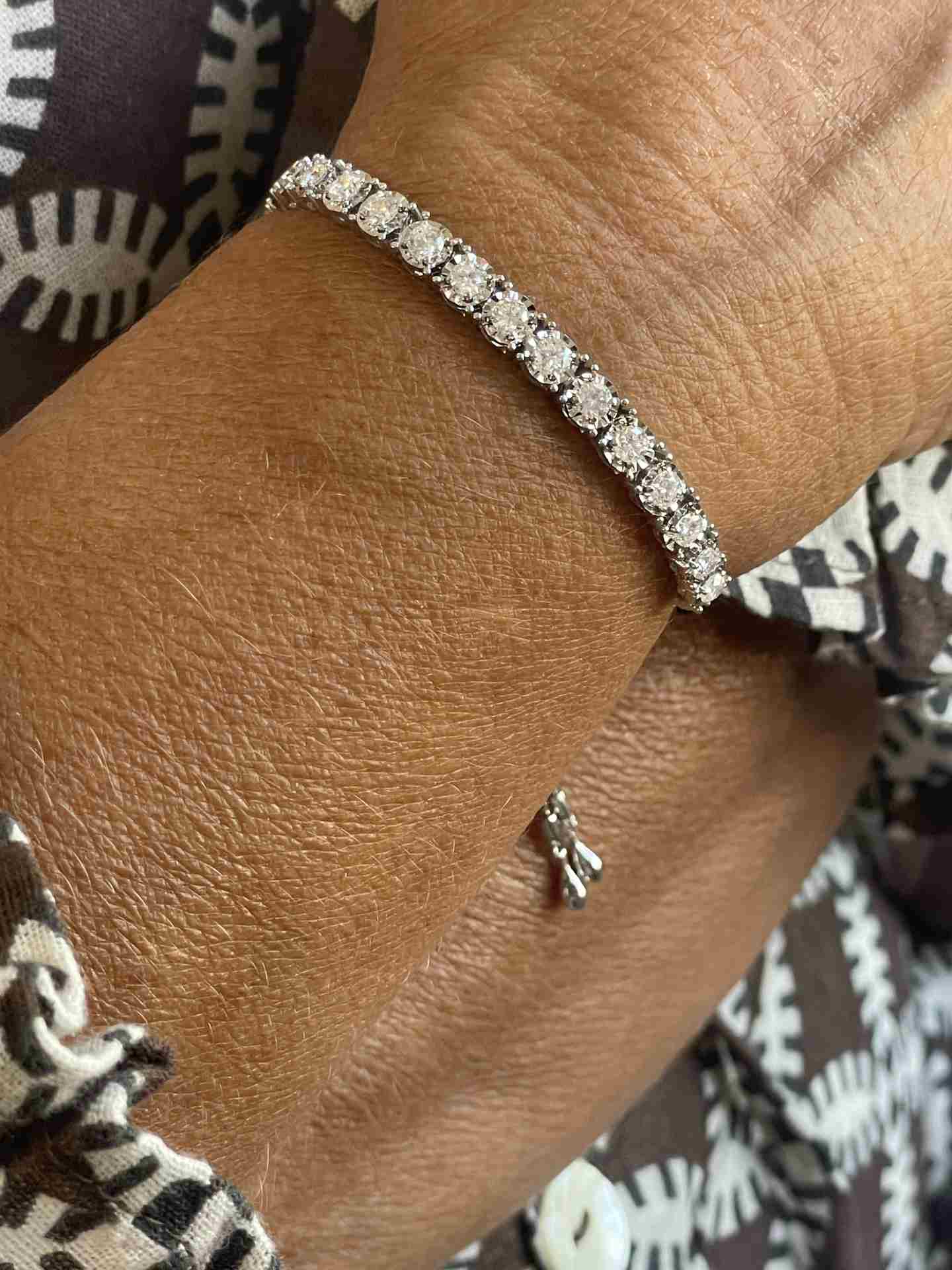 Pulsera TARBES riviere ajustable de brillantes en oro blanco 18 ktes.