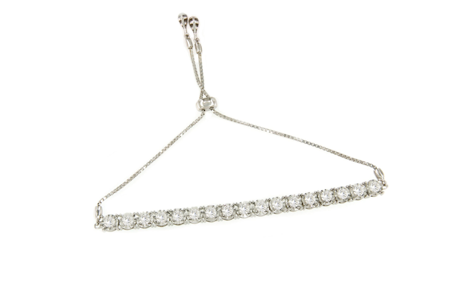 Pulsera TARBES riviere ajustable de brillantes en oro blanco 18 ktes.