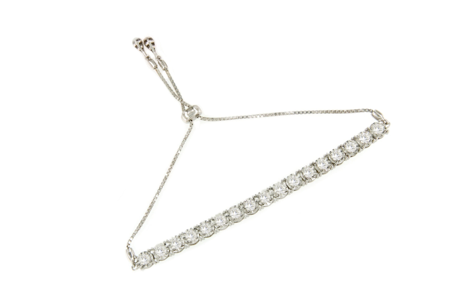 Pulsera TARBES riviere ajustable de brillantes en oro blanco 18 ktes.