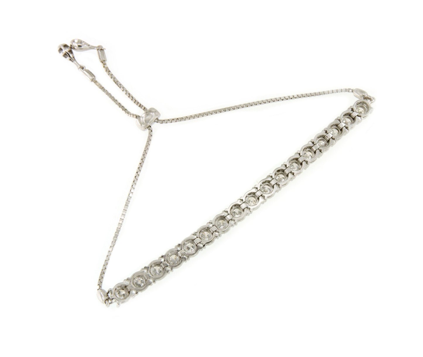 Pulsera TARBES riviere ajustable de brillantes en oro blanco 18 ktes.