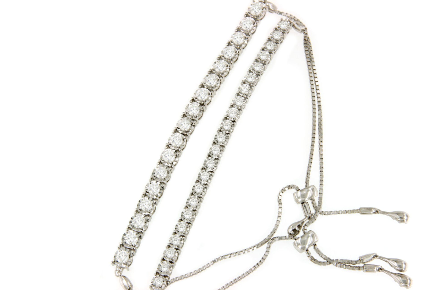 Pulsera TARBES riviere ajustable de brillantes en oro blanco 18 ktes.