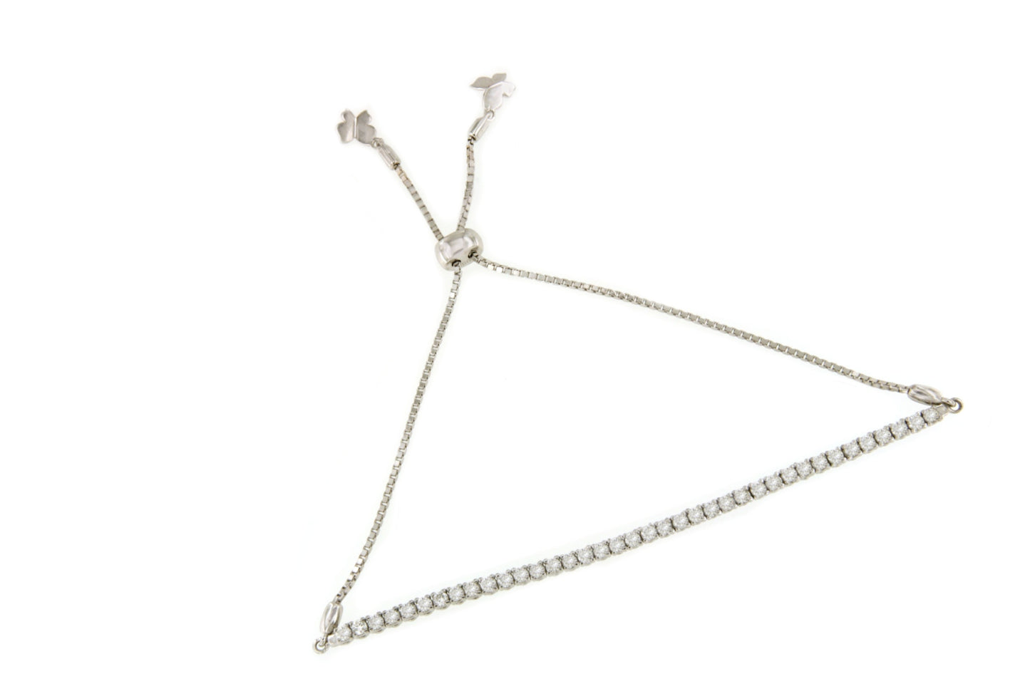 Pulsera LE MANS riviere ajustable de brillantes en oro blanco 18 ktes.