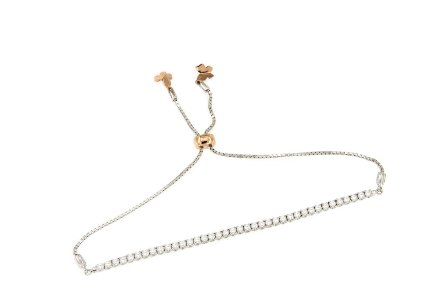 Pulsera LE MANS riviere ajustable de brillantes en oro blanco 18 ktes.