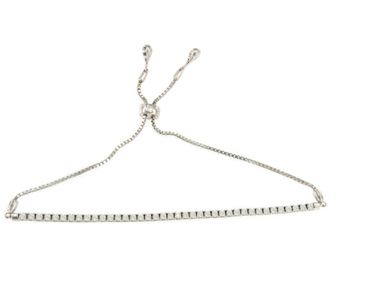 NARBONNE rivere bracelet with adjustable diamonds in 18 karat white gold