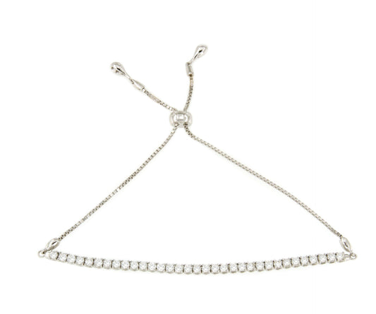 ALBI adjustable riviere bracelet in 18k white gold with diamonds.