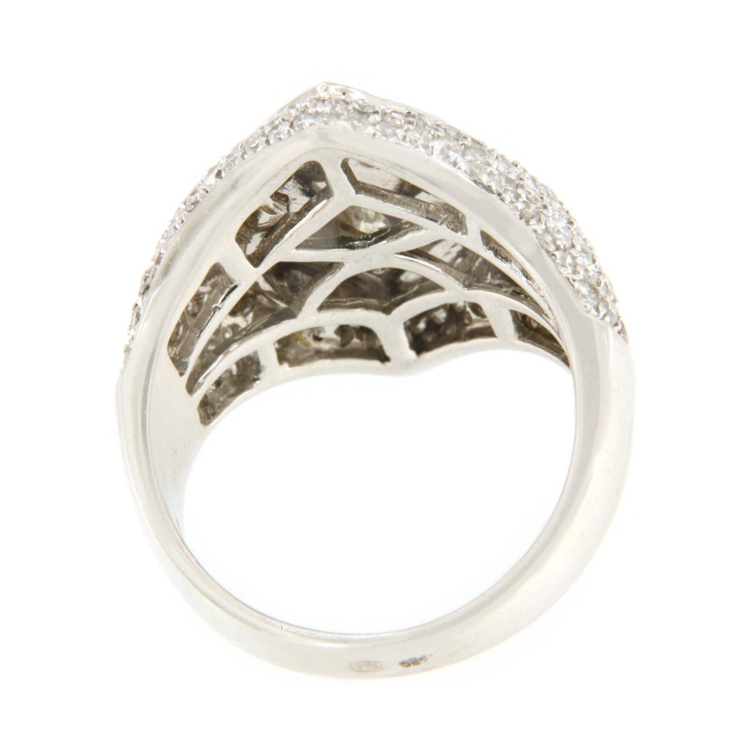 Anillo HENARES marquis oro blanco 18 ktes con brillantes y baguettes