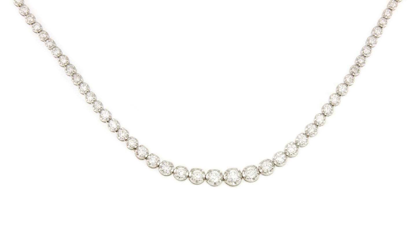 MONTLUCON riviere choker in 18k white gold with diminishing diamonds