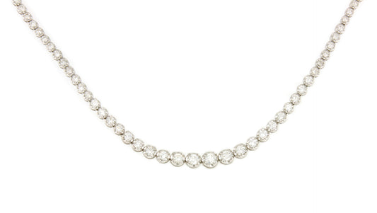 MONTLUCON riviere choker in 18k white gold with diminishing diamonds