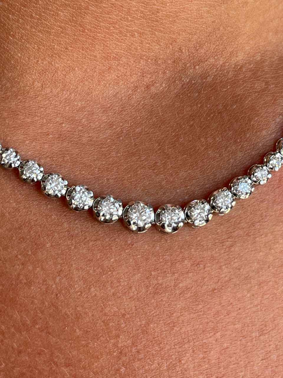 ABBEVILLE diamond riviere choker in 18-karat white gold