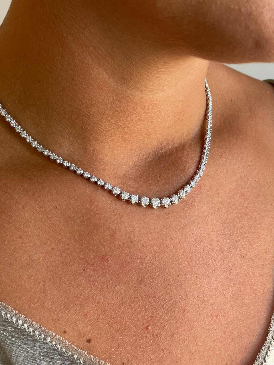 ABBEVILLE diamond riviere choker in 18-karat white gold