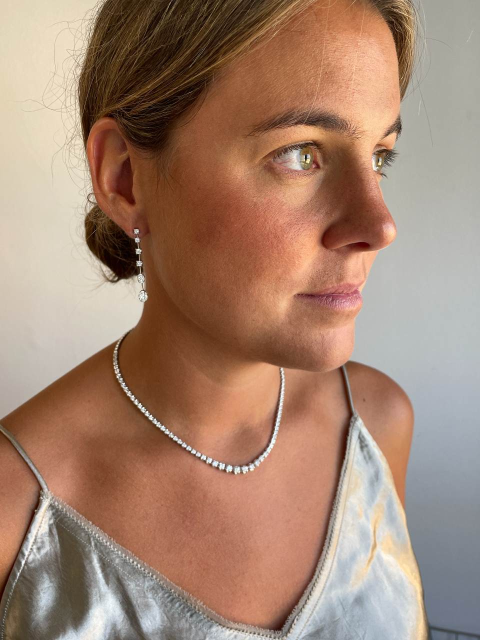 ABBEVILLE diamond riviere choker in 18-karat white gold