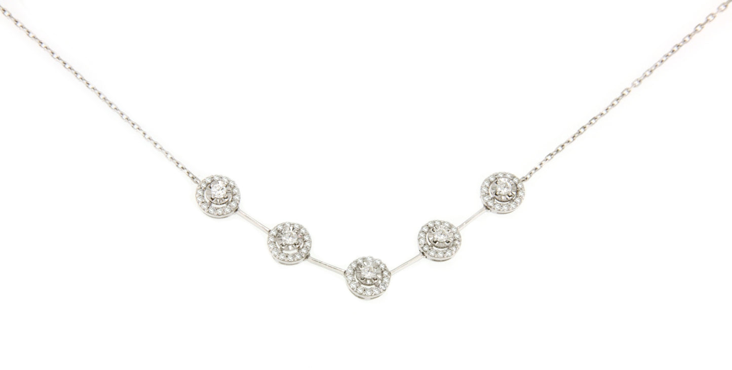 CARCASSONE fine choker with diamond centers in white gold