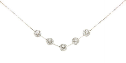 CARCASSONE fine choker with diamond centers in white gold