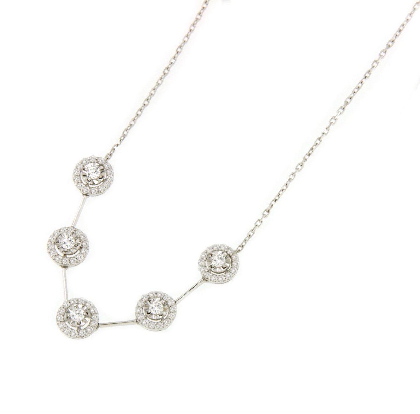 CARCASSONE fine choker with diamond centers in white gold