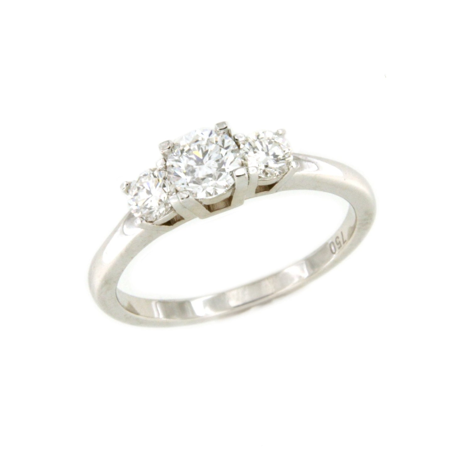 Anillo ANNECY tresillo de diamantes talla brillante en oro blanco 18 ktes