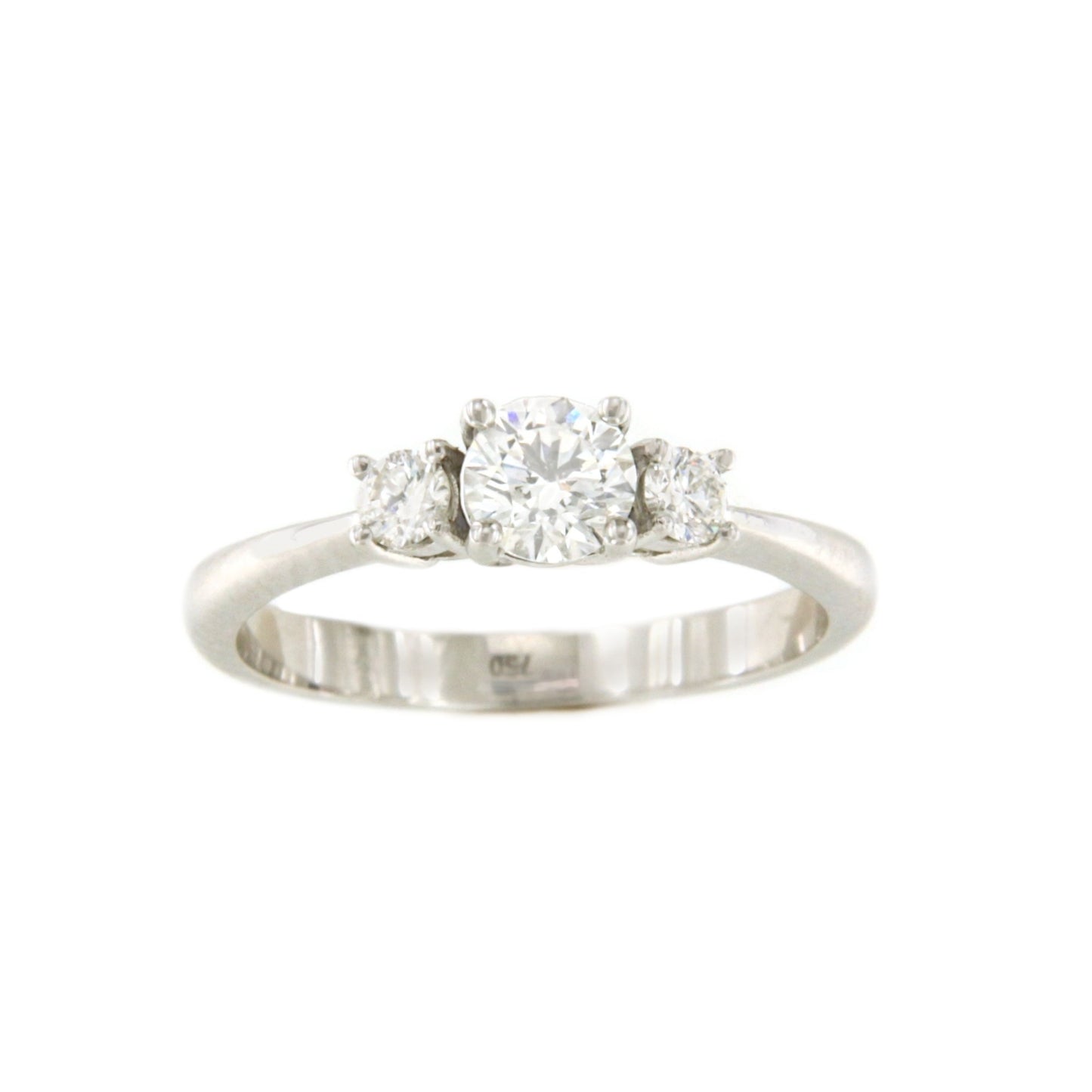 Anillo ANNECY tresillo de diamantes talla brillante en oro blanco 18 ktes