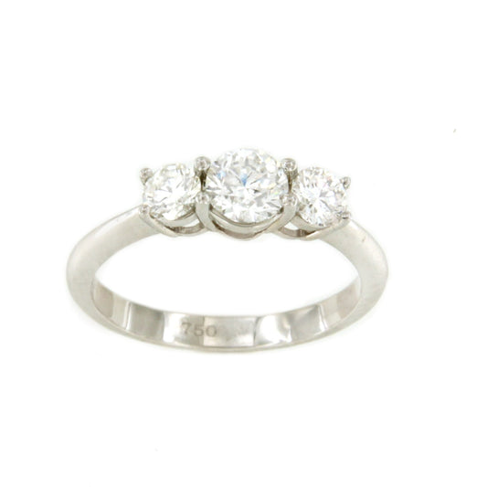 NIMES ring with three diamonds in 18-karat white gold