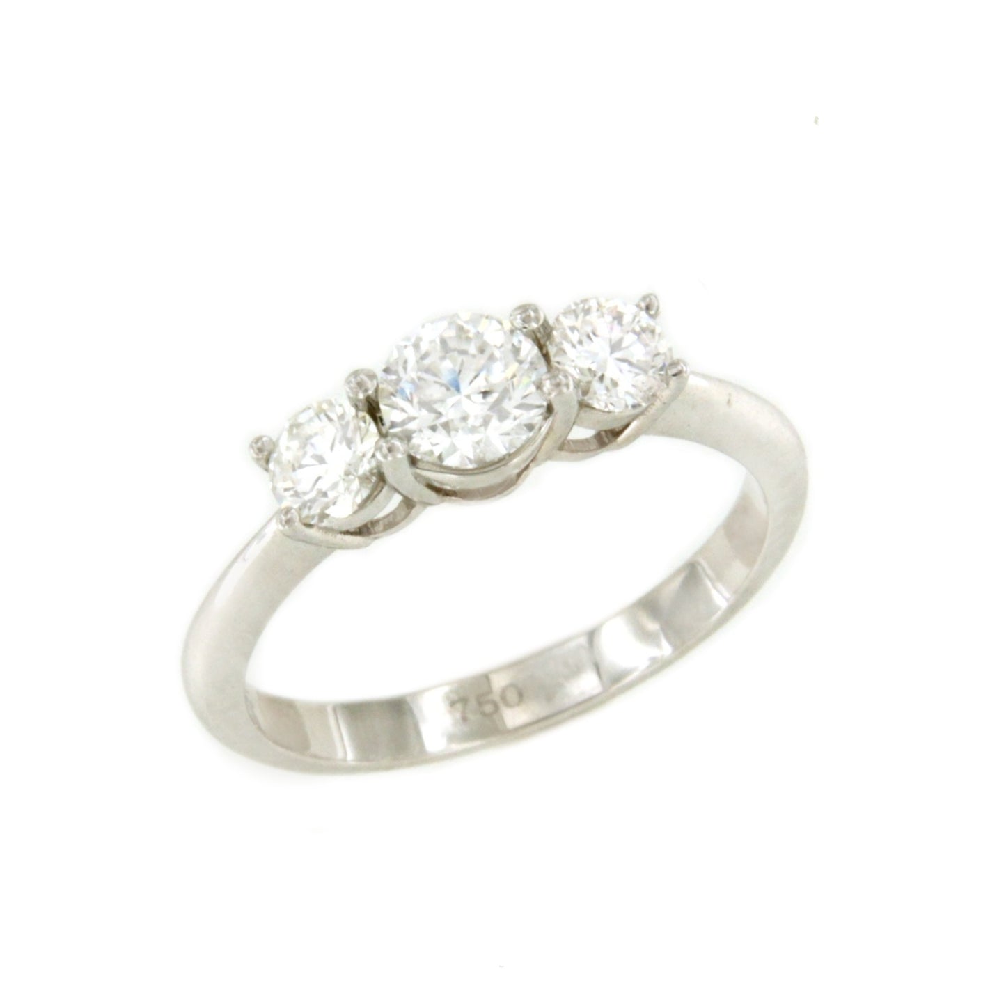 Anillo NIMES tresillo de brillantes en oro blanco de 18 kilates