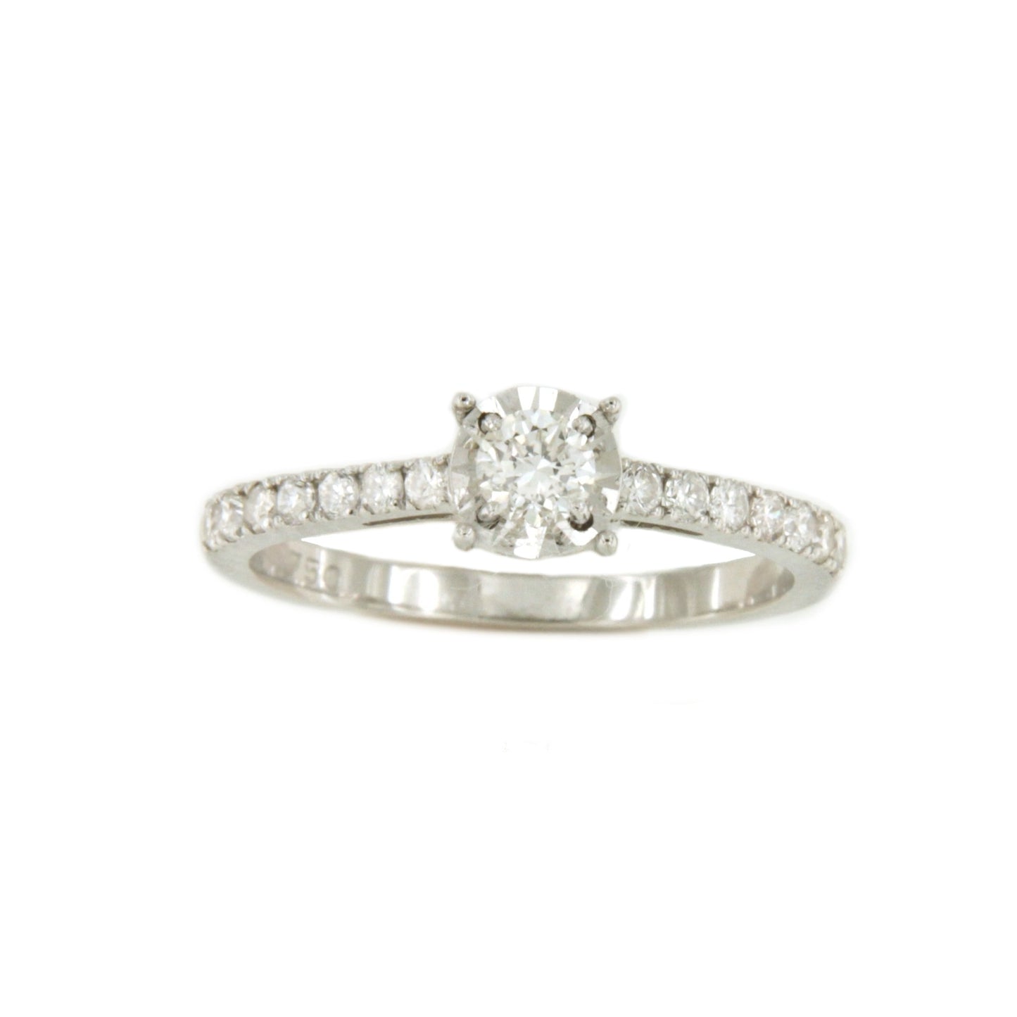 Anillo CHAMBERY solitario de brillante en oro blanco de 18 ktes