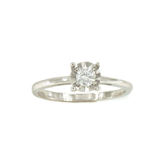 CANNES solitaire ring in 18-karat white gold with brilliant-cut diamond