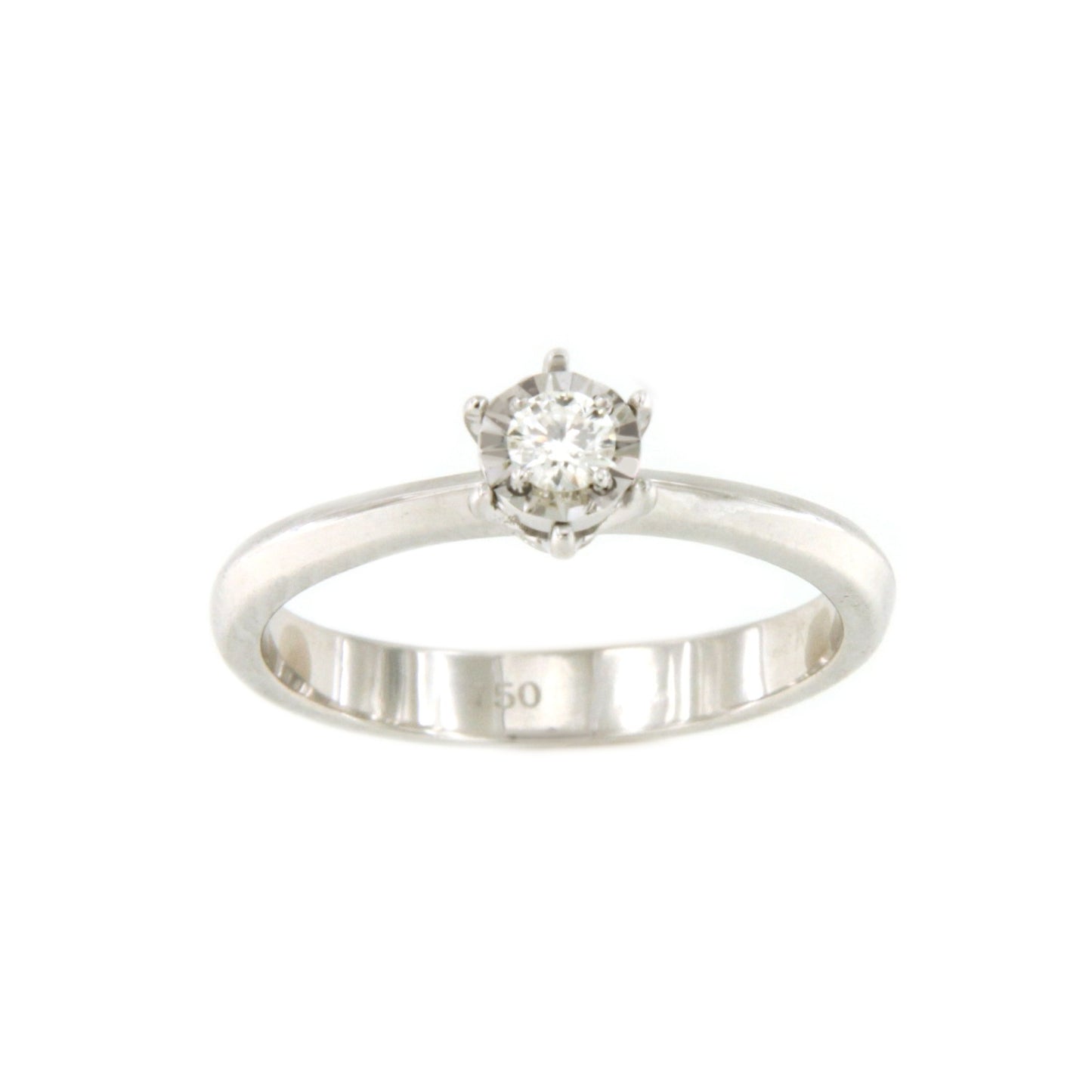 PERIGUEUX solitaire ring with six prongs in 18k gold