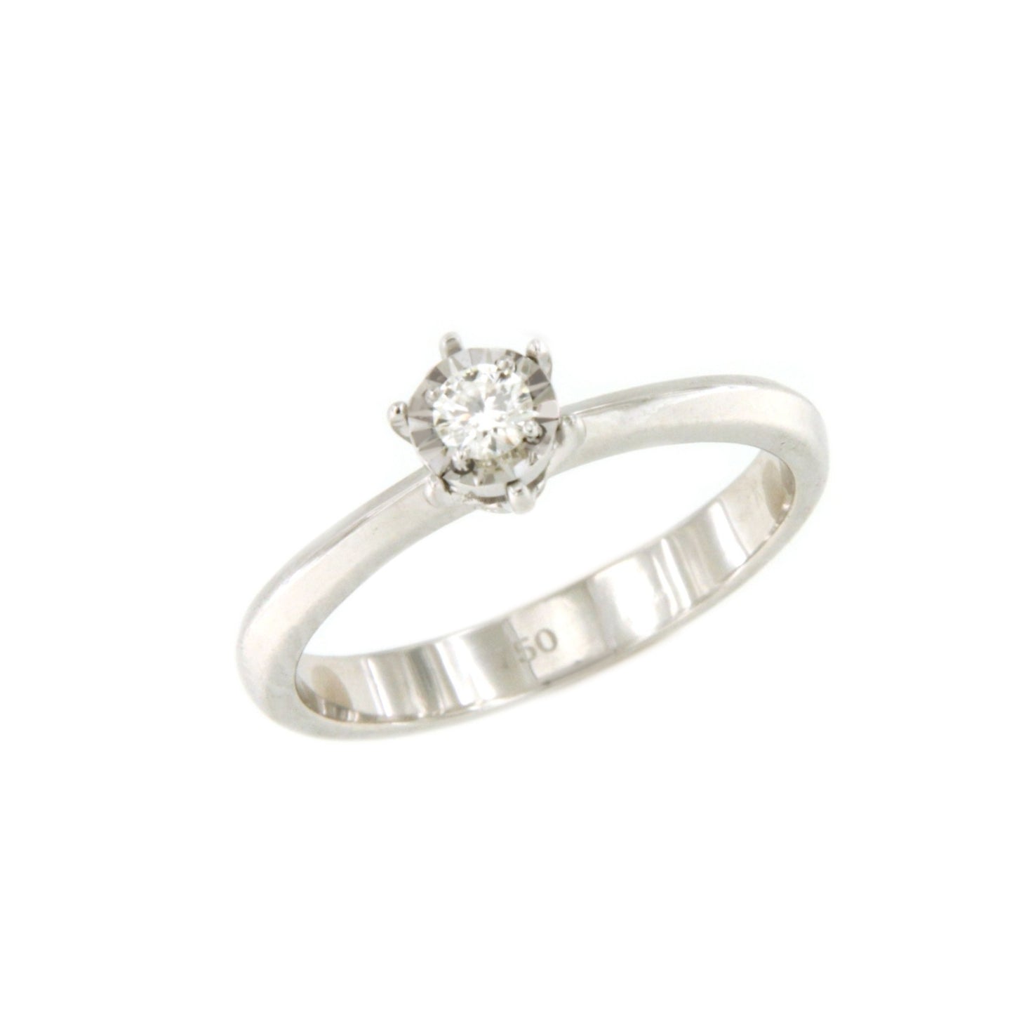 PERIGUEUX solitaire ring with six prongs in 18k gold