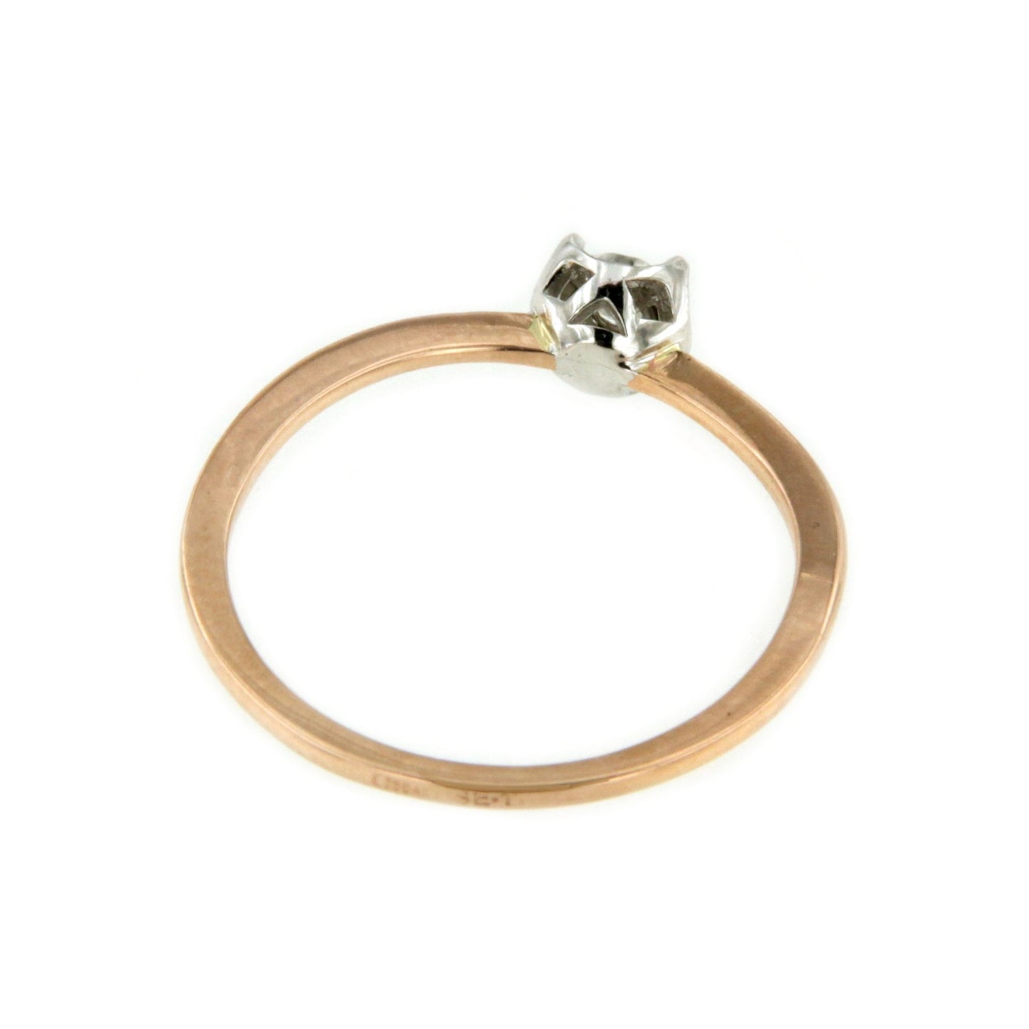 BIARRITZ solitaire ring with brilliant-cut diamond in 18k rose gold.