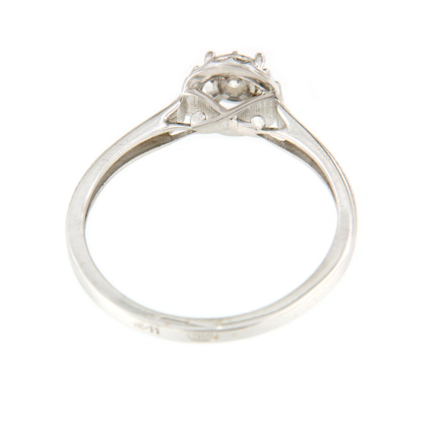 SENS solitaire ring with diamonds in 18-karat white gold