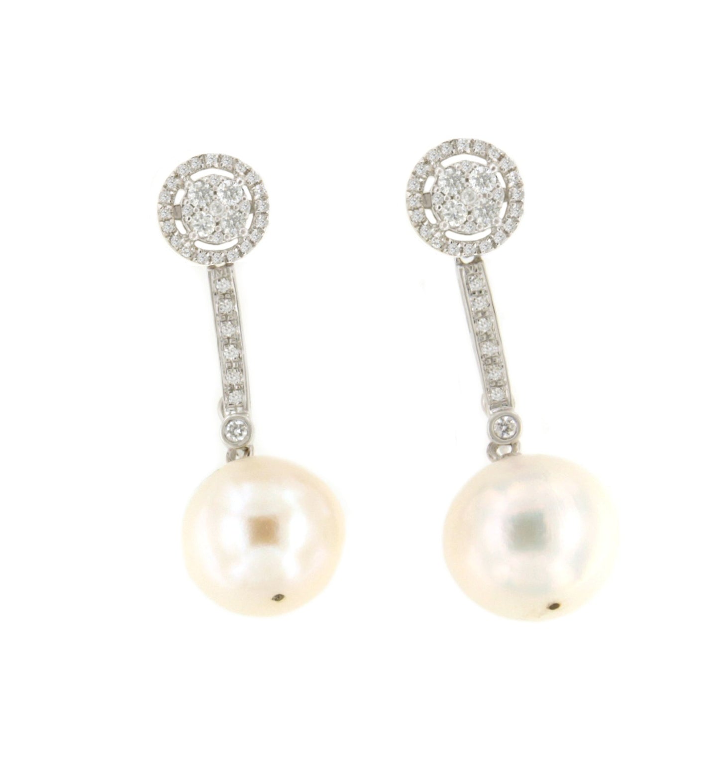 Pendiente GINES desmontables en oro blanco 18 ktes con brillantes