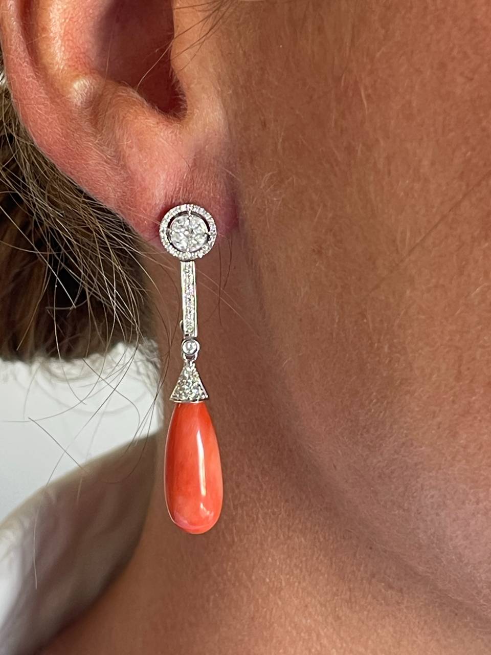 BRENES detachable earrings in 18k white gold with diamonds