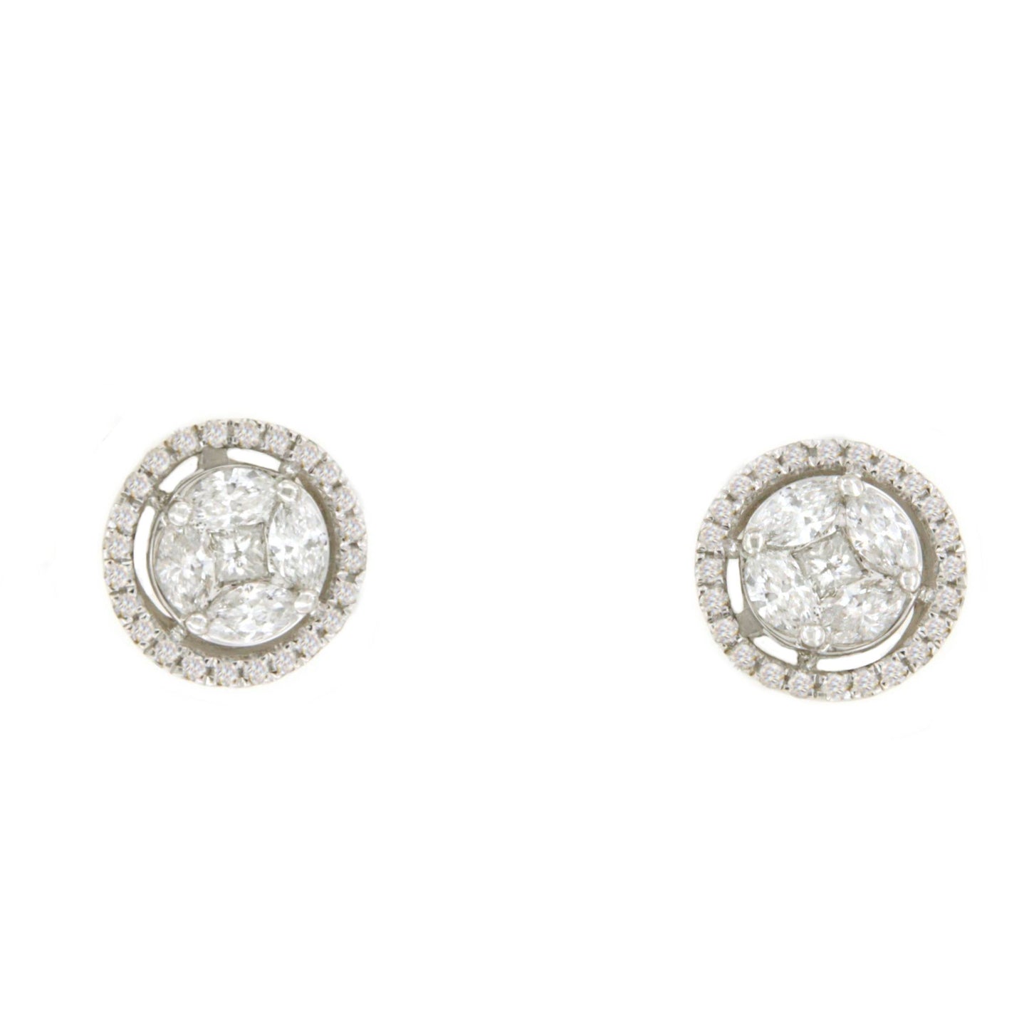 BRENES detachable earrings in 18k white gold with diamonds