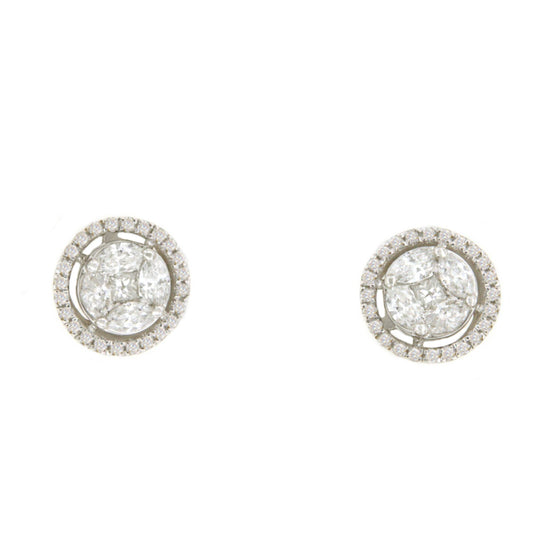 BRENES detachable earrings in 18k white gold with diamonds