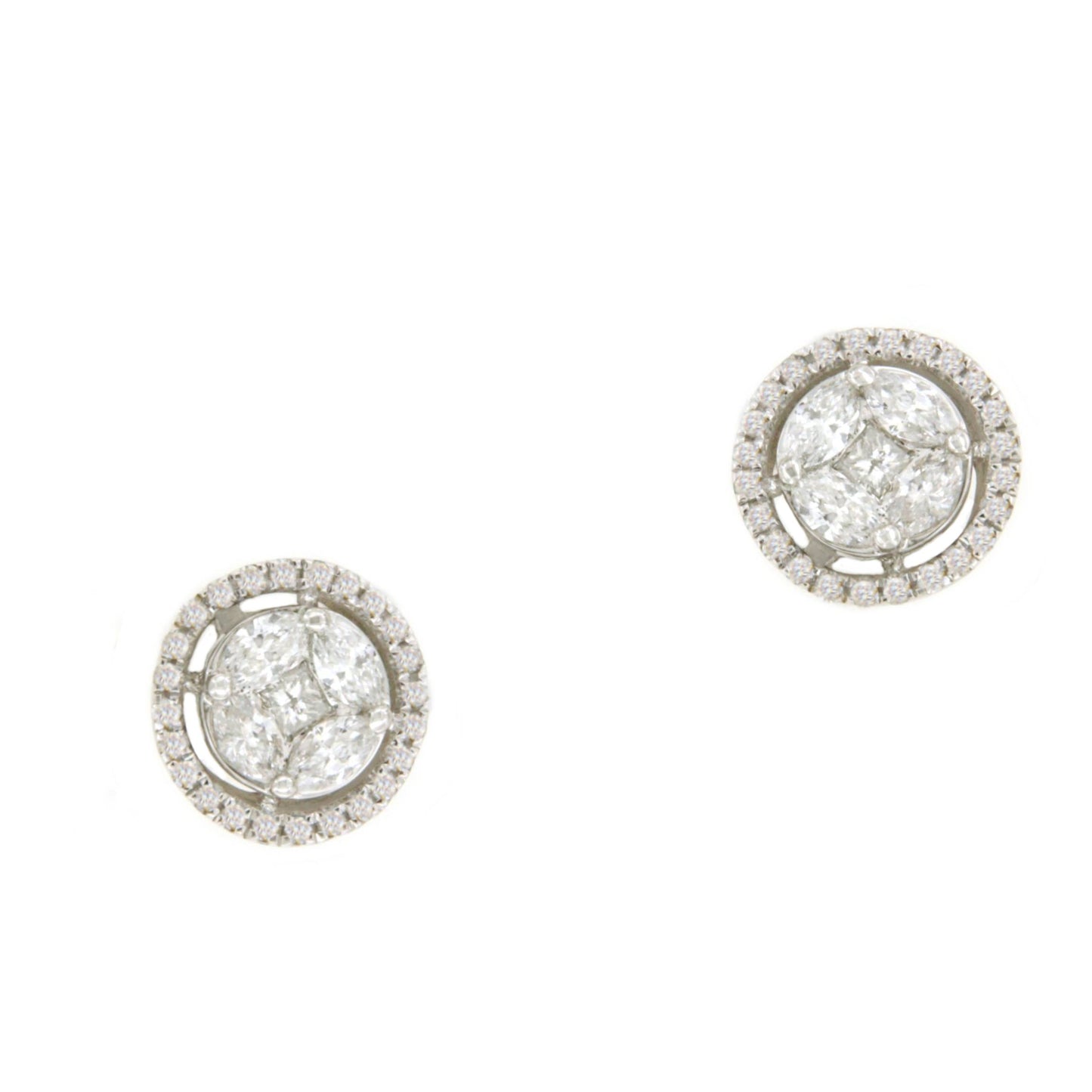 BRENES detachable earrings in 18k white gold with diamonds