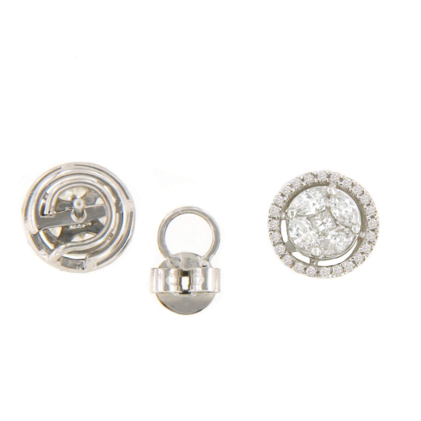 BRENES detachable earrings in 18k white gold with diamonds